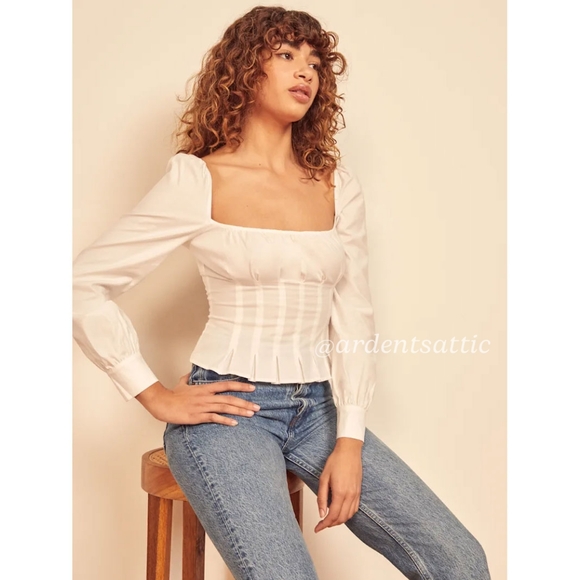 Reformation Helena Top in White - Picture 1 of 8